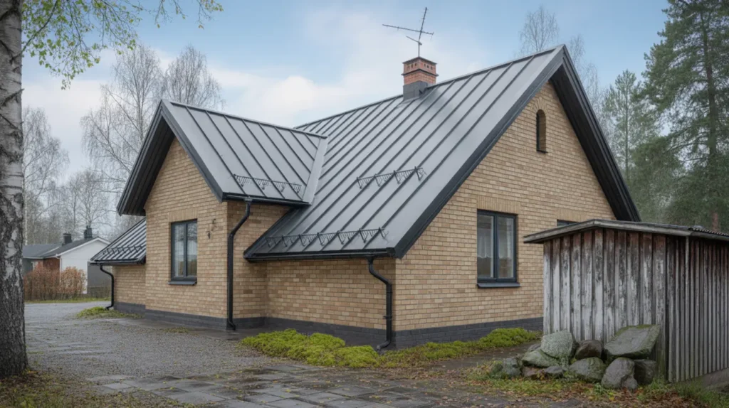 ny bandt ckning med dubbelfalsat pl ttak i kronog rden trollh ttan