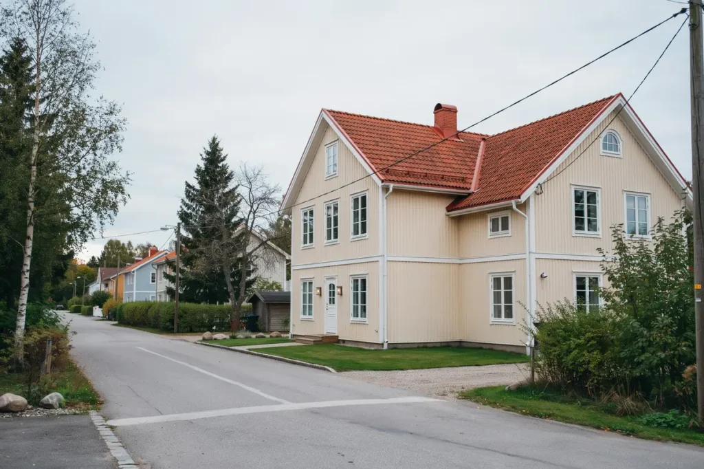 takoml ggning med nya tegelpannor p villa i sjuntorp